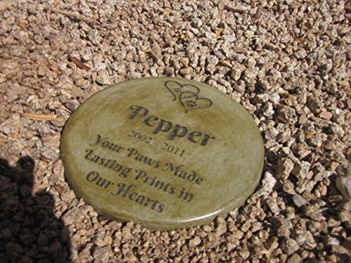 Personalized Pet Memorial Step Stone 11"Diameter" Your Paws Made Lasting Prints in Our Hearts