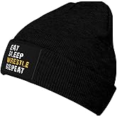Eat Sleep Wrestle Repeat Wrestling,Warm and Cozy Winter Beanie Hat Perfect for Cold Weather Outdoor Activities