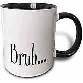 3dRose Image of Word Bruh 11oz Two-Tone Black Mug
