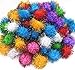 TECH-P® 50 Pack 2 Inch Glitter Poms Poms Sparkle Balls Pet Cat Toy Balls Christmas Holiday Party Decorations--Assorted