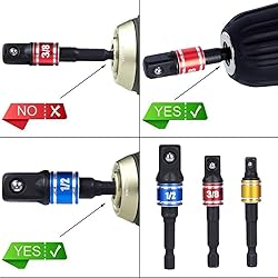 CIGOTU Socket Adapter Extension Set, 1/4, 3/8, 1/2