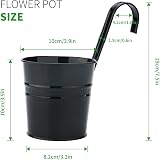 KINGLAKE 10Pcs 10cm Metal Hanging Plant Pots with Detachable Hook Black Garden view 2
