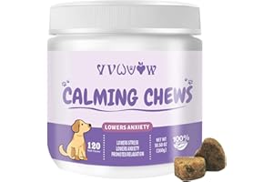 VVWVVW Calming Chews for Dogs 120PCs, Dog Calming Chews for Dog Anxiety Relief, Promote Relaxation, Aid with Separation, Barking and Sleeping, Natural Ingredients Calming Treats for Dogs