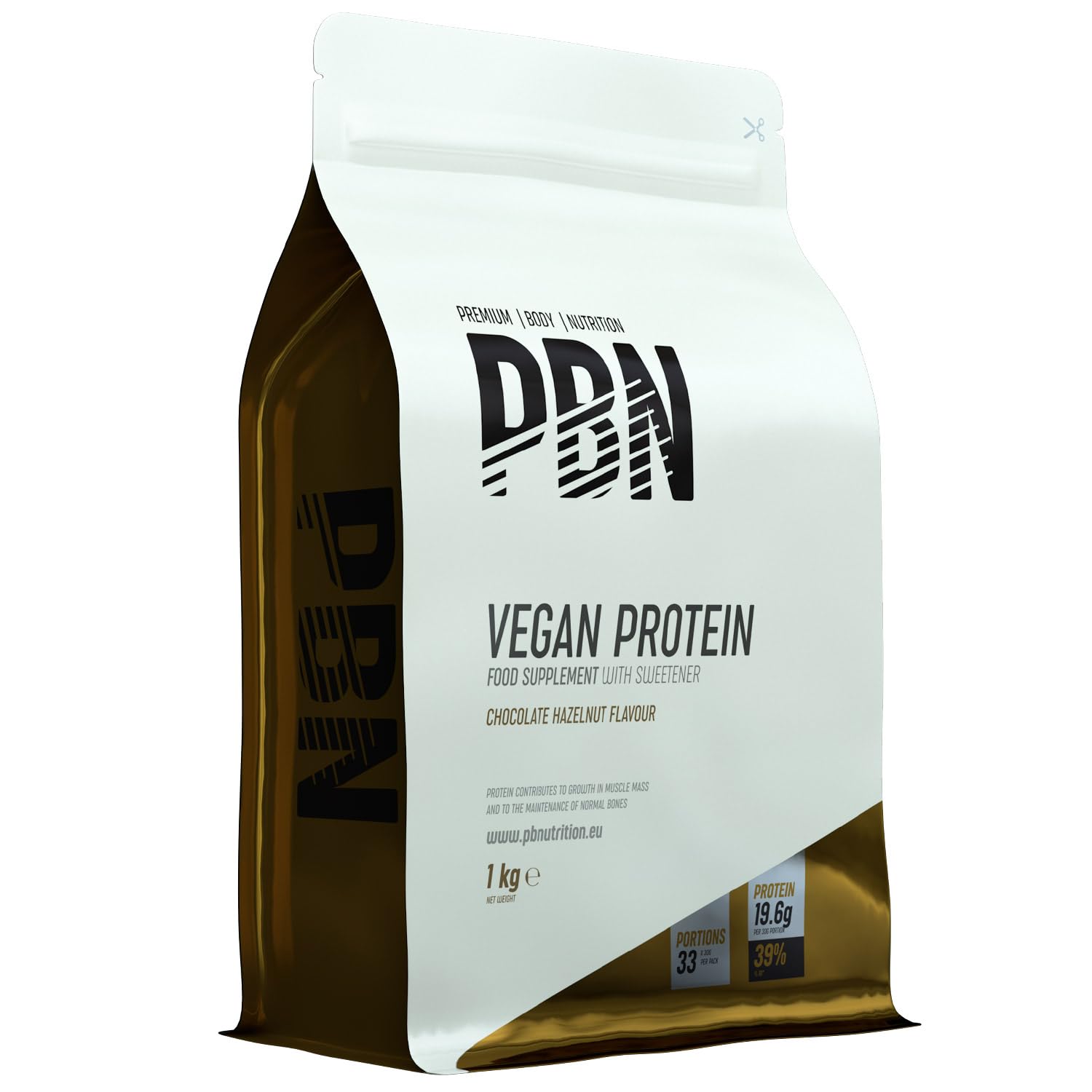 PBN - Premium Body Nutrition Vegan Protein Chocolate Hazelnut 1kg Pouch