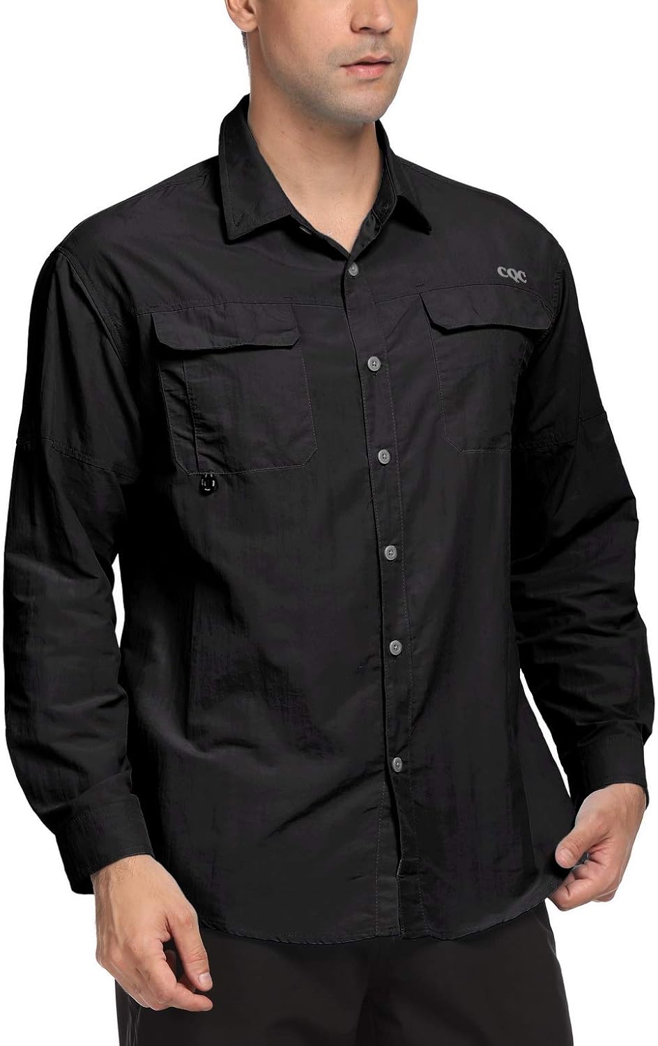CQC Men's UPF 50+ Long Sleeve Hiking Shirt Quick Dry Outdoor Shirts with UV Sun