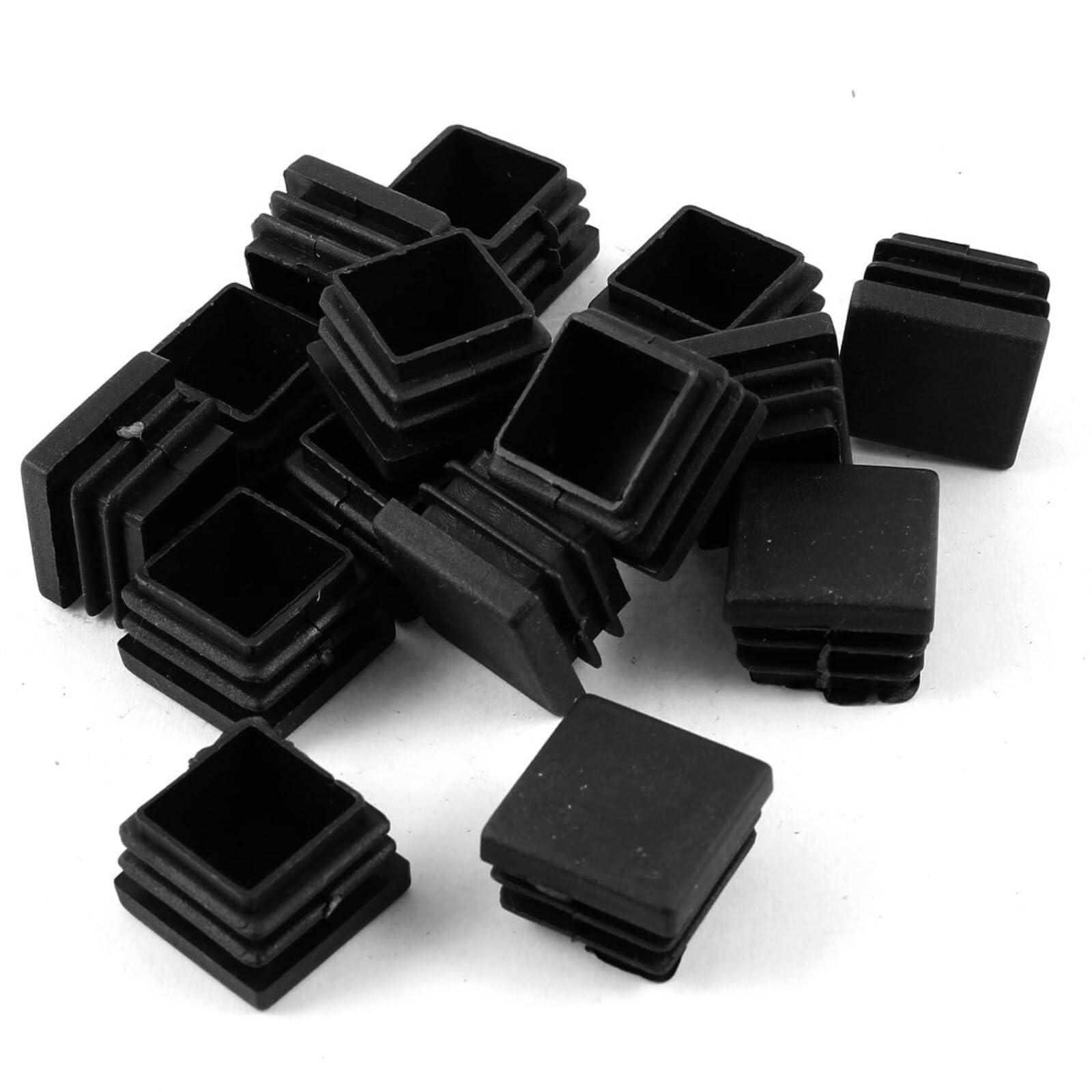 Box Section End Caps: Plastic Square Blanking End Caps for Tubing and Tubes, 25mm x 25mm, 15 Pieces