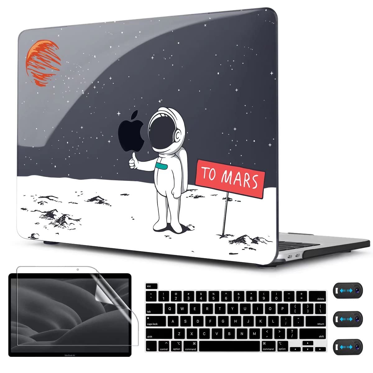 Photo 1 of CISSOOK Compatible with MacBook Pro 13 inch Case 2025-2020 Release M2 Chip A2338 M1 A2251 A2289, Astronaut Hard Shell Case for MacBook Pro 13 Inch with Touch Bar, Space Themed Mars