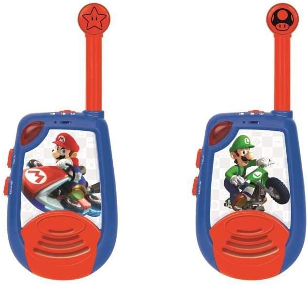 LEXIBOOK, Mario Kart, Digital Walkie-Talkies for Children 2 km Transmission Range, Morse Light Function