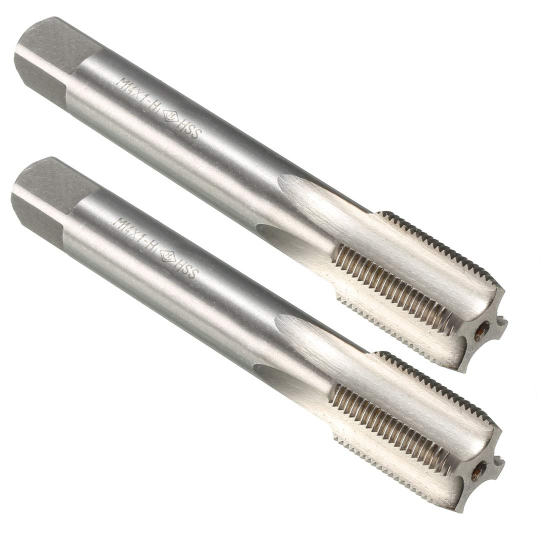sourcing map Metric Machine Thread Tap M1x 1 H2 High Speed Steel Straight Flutes Screw Tapping Threading Machinist Repair DIY Tool 2pcs