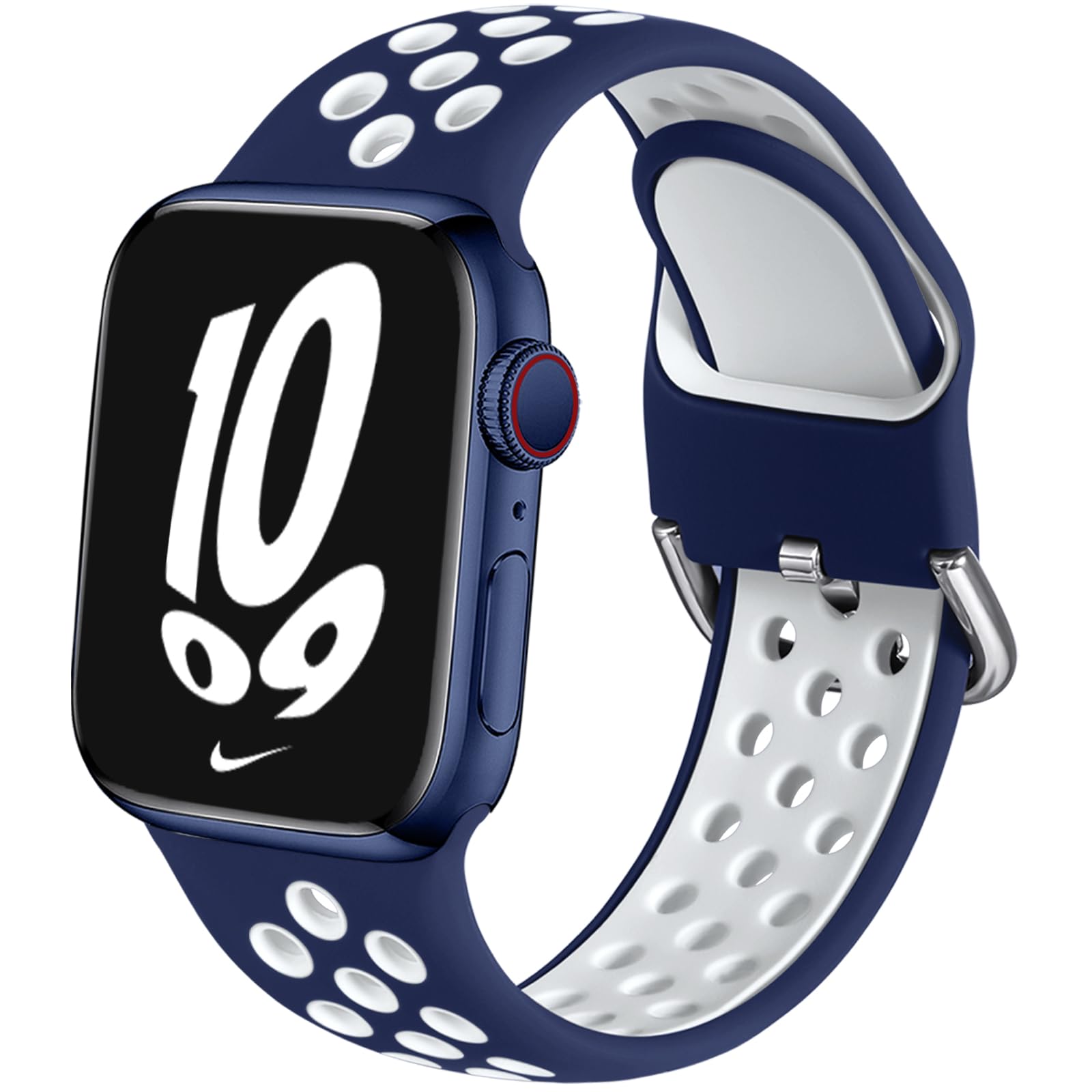 Sport Band Compatible with Apple Watch 42mm 44mm 45mm 46mm 49mm 38mm 40mm 41mm Women Men, Breathable Soft Silicone Replacement Strap For iWatch SE3/2/1 Series 11 10 9 8 7 6 5 4 3 Ultra 3/2/1