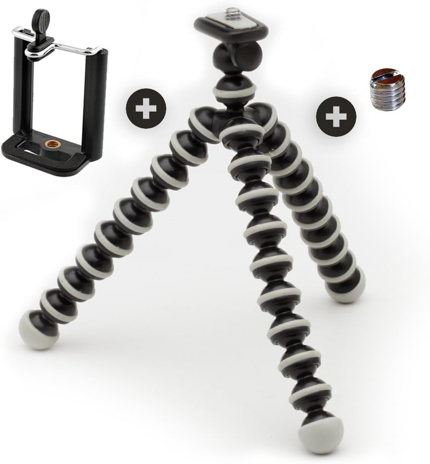 PicPro Flexible Tripod – Our #1 Flexible Tripod - The Original, Amazingly Lightweight, Portable and Durable, with Flexible Legs, Strong Mount and Compact Design – for Digital Cameras, Smartphones, Video Recorders & DSLR (Black, 10.5 Inches, ¼‘‘ Screw)