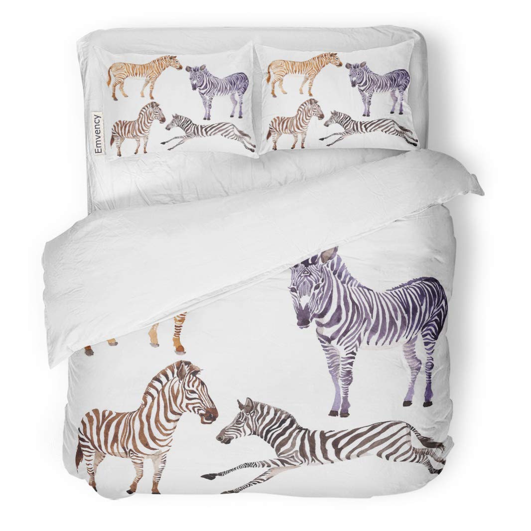 MIGAGA Decor Duvet Cover Set Twin Size Exotic Zebra Wild