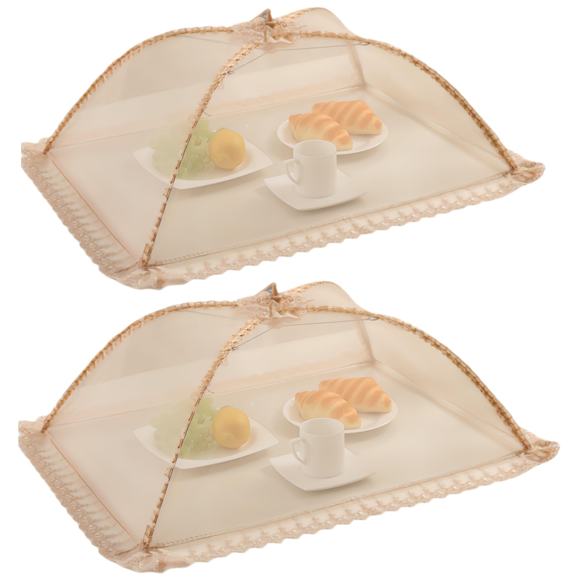 Photo 1 of 2PCS 40cmx50cm Large Premium Pop-Up Mesh Screen Food Cover Tent Umbrella, Reusable and Collapsible Outdoor Picnic Food Covers Mesh, Net Food Covers Keep Out Flies, Bugs, Mosquitoes