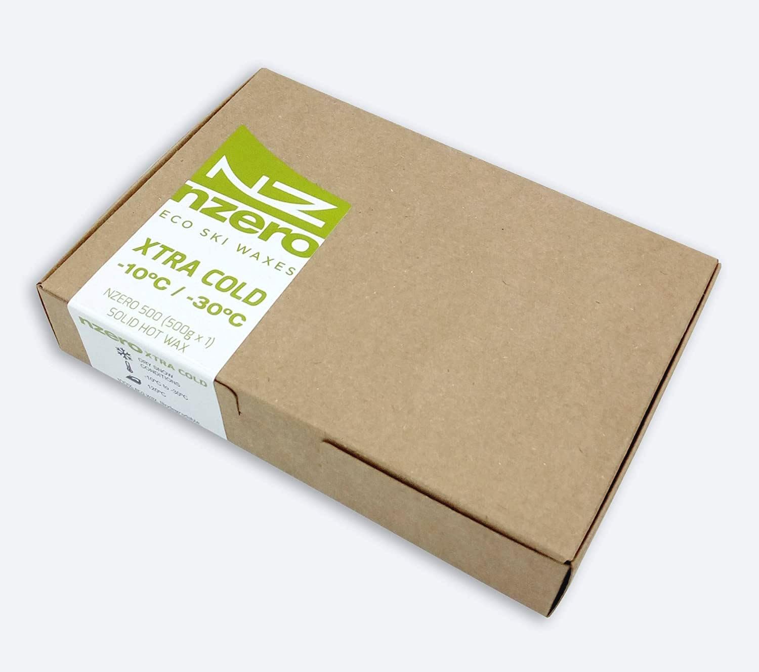 NZERO - Organic Natural Wax Block, 500g | Dry Slope, Artificial and Extra Cold Snow | for Skis and Snowboards