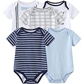 Kiddiezoom Newborn Baby Unisex Cotton One-Piece Bodysuits Baby Gift 5-Pack Baby Clothes