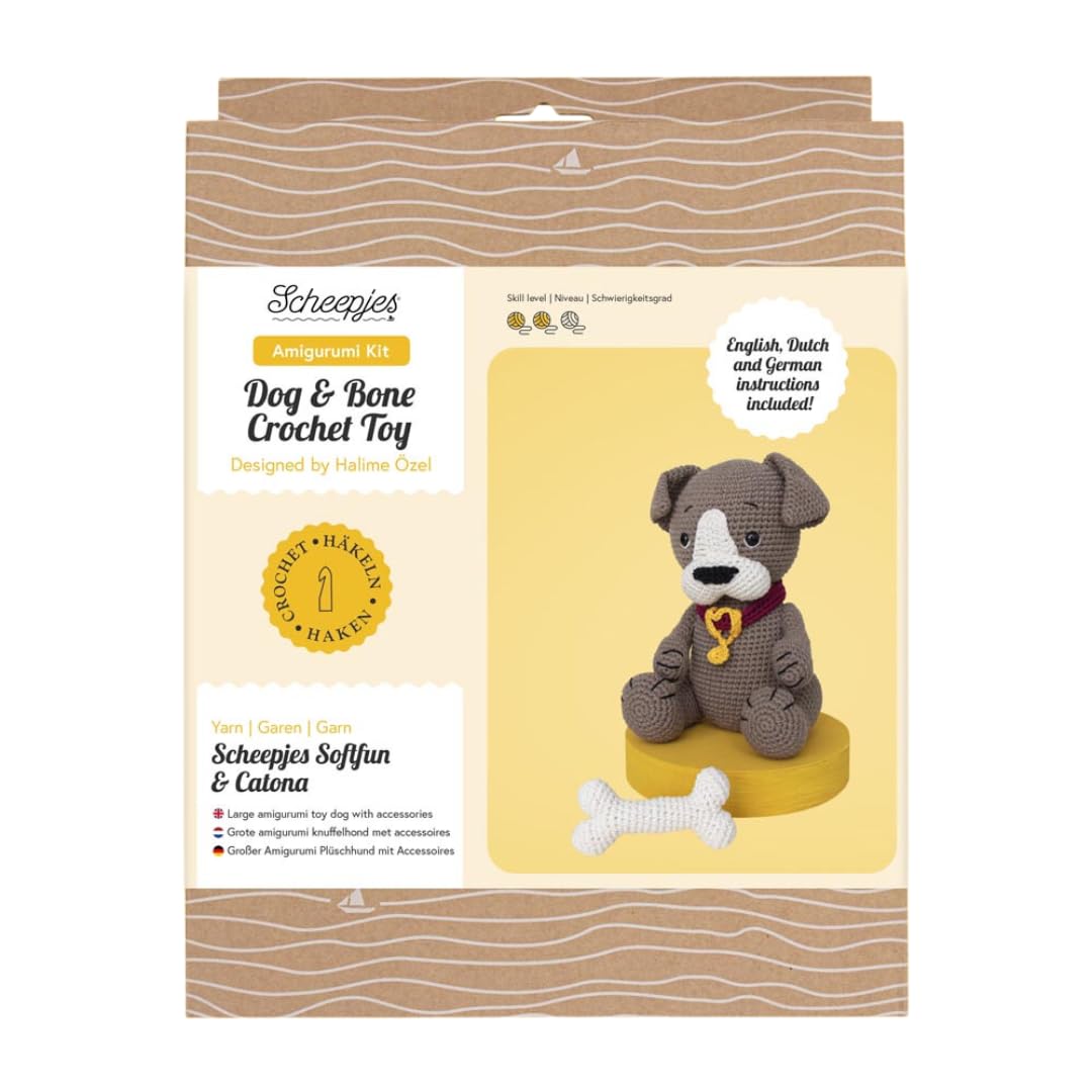 Scheepjes - Scheepjes Amigurumi Dog & Bone Crochet Toy Kit - 1 Set