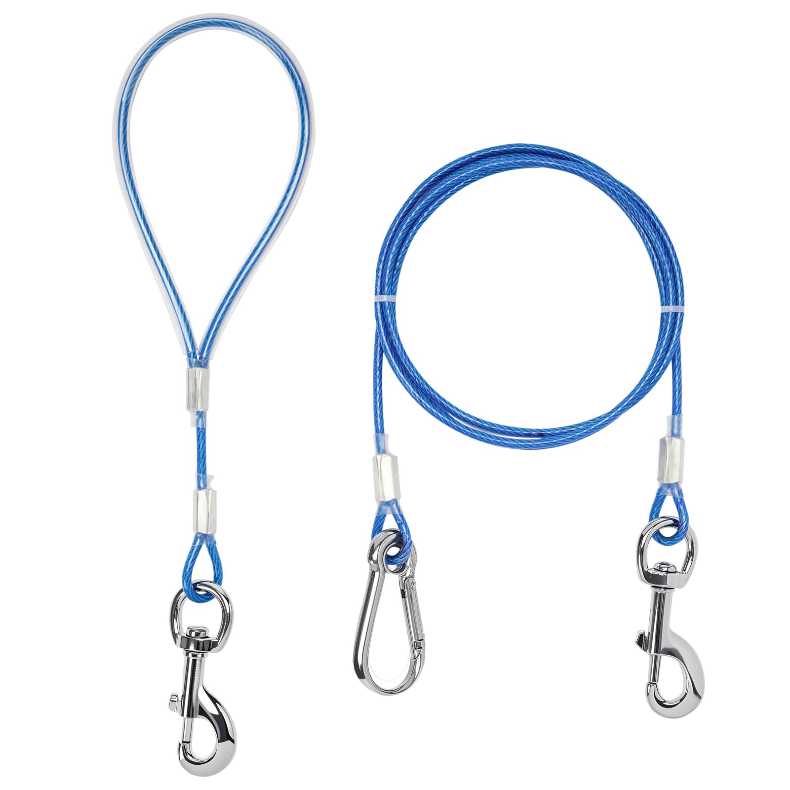 Photo 1 of Mi Metty Chew Proof Dog Leash,5Ft Tie Out Cable with Detachable Short Handle,Cable Braided Cord Steel Training Dog Leash for Teething Puppies Small Medium and Large Dogs