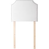 DormCo Bevel Tacked Plush College Headboard - White - with Legs