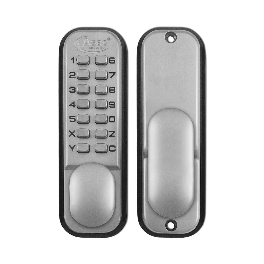 Asec Keyless Digital Door Lock with Holdback - Satin Chrome
