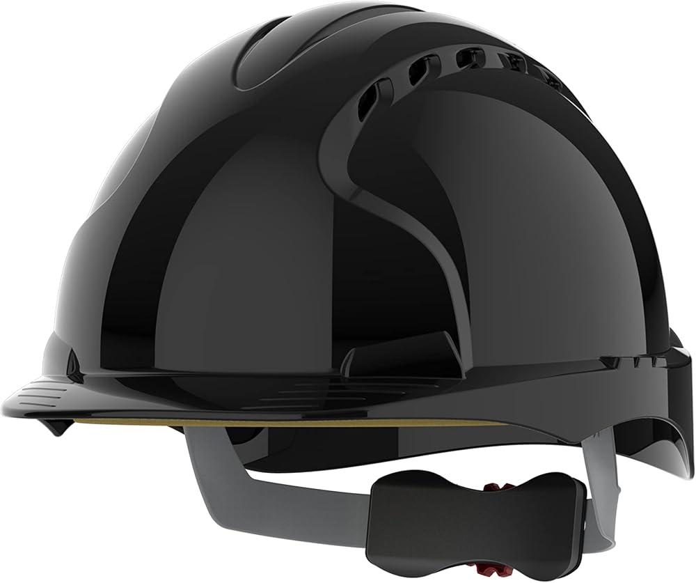 JSP EVO3 Safety Helmet Hard Hat Ventilated Wheel Ratchet EN397 Black