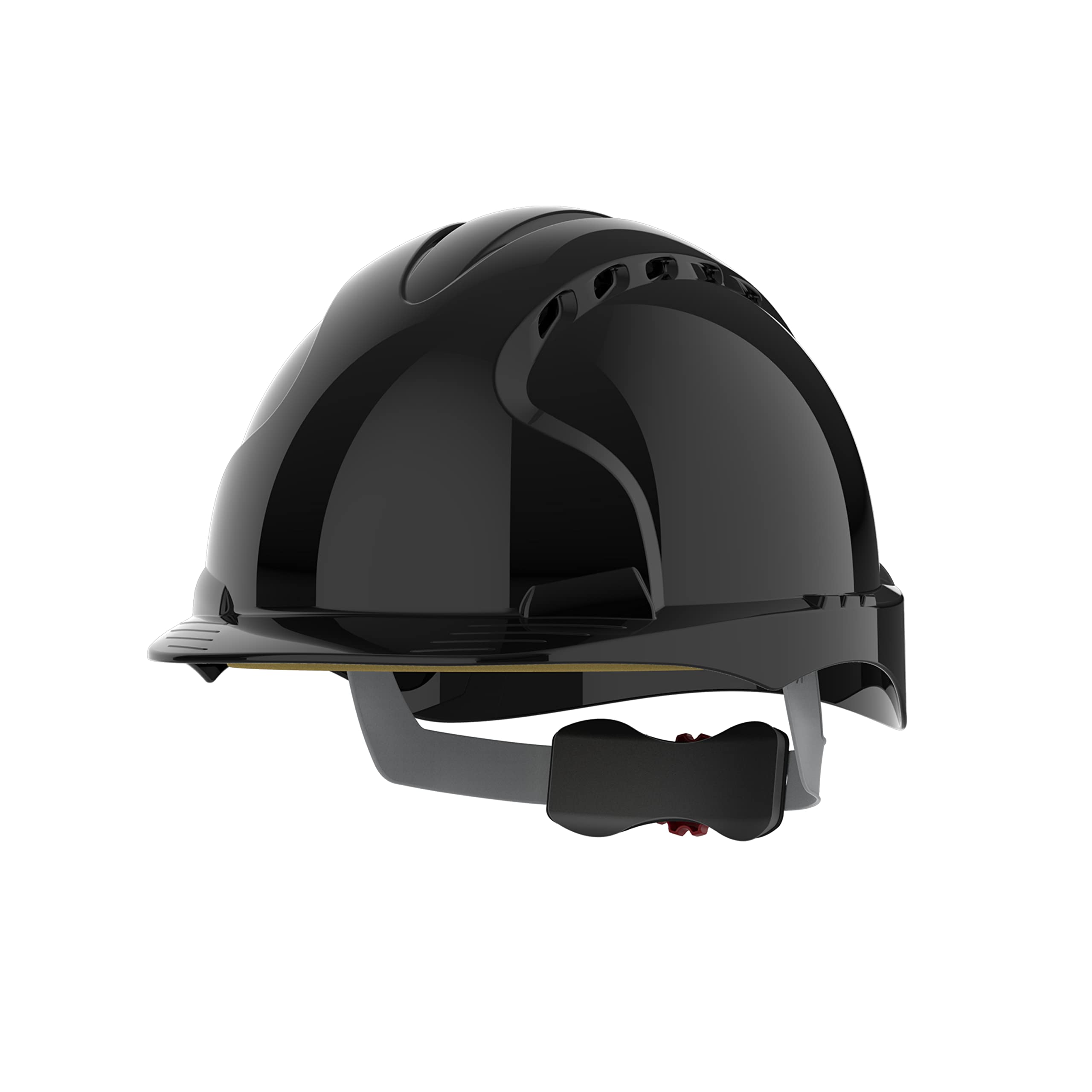 JSP EVO3 Safety Helmet Hard Hat - Vented - Black - Wheel Ratchet Adjustment - Comfortable Adjustable Fabric Harness - Lightweight - For Construction, Building, Civil Engineering & Industry - EN397