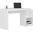 Techni Mobili Expandable Desk with Storage Drawers & Open Shelf - Expands from 47 Inch to 57 Inch - White Computer Desk with Printer Space - Modern Home Office Table with Drawers Blanco Collection