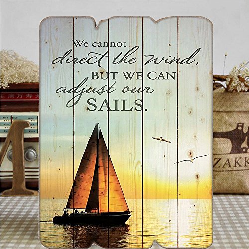 Mode Home 11.81"X15.75" Vintage Wooden Wall Plaque Signs with Sayings (SAILS) - Thumbnail 2