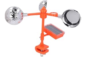 OPPWONG Solar Reflective Bird Deterrent 3 Rotating Prisms Outdoor Orchard Field Solar Bird Reflector for Garden Courtyard Pow