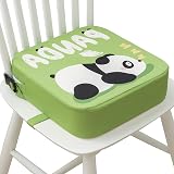 Eiury Toddler Booster Seat for Dining Table, Portable Kids Booster Seat with Safety Buckles Portable Increasing Booster Cushion with Non-Slip Bottom (Green Panda)