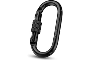 XTEK Climbing Carabiner Clip – UIAA Certified 25 kN 5620 LB, Large Heavy Duty Carabiners for Climbing: Oval-Shape, Screw Locking Steel Caribeener Clips, Hammocks, Hiking, Camping – Durable & Tested
