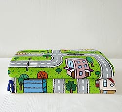 Throw 50"x60" Playing Car Fuzzy Blanket Road and