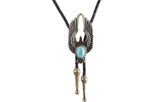 AZORA Western Cowboy Bolo Tie Men Leather Necktie Rope Cord Bull Skull Bola Tie for Women