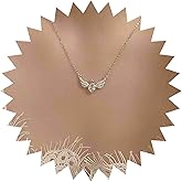 Erimberate Bohemian Crystal Heart Choker Necklace Silver Wing Heart Pendant Necklace Cz Paved Angle Wing Collar Necklace Minimalist Rhinestone Heart Necklace Jewelry for Women Gifts