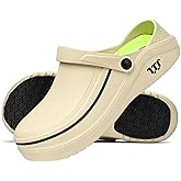 SECHRITE Men's Women's Work Clogs - Unisex Garden Chef Shoes Non Slip Waterproof Nurse Kitchen Food Service Shoes