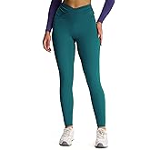 Aoxjox High Waisted Yoga Pants for Women Hidden Scrunch Cross-Waist Buttery Soft Crossover Workout Venus Leggings 26"