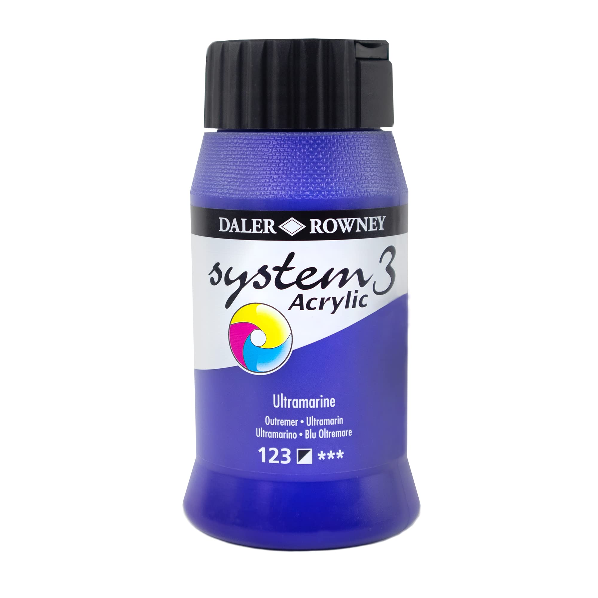 Daler-Rowney System3 Acrylic Paint, Plastic Pot, 16.91oz - 500 ml, Ultramarine Blue