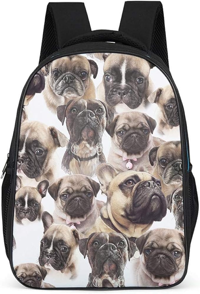 Backpack Pug Dog WaterResistant Travel Bag Casual Laptop Bag for
