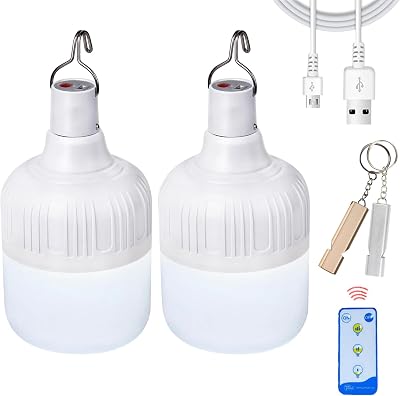 2 Pack Camping Lights LED Lantern USB Rechargeable 30W 3 Modes