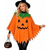 CHENXDZHAO Pumpkin Costume Women 2026 Adult Simple Comfy Funny Halloween Onesie Cosplay Poncho Festival Party Fall Outfits