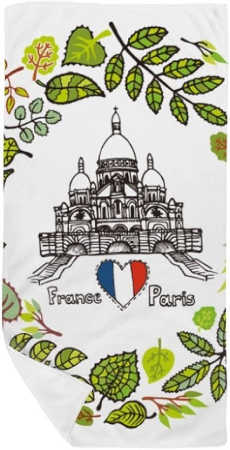 Amazon Diythinker Basilique パリ フランス イラスト バスタオル ソフトウォッシュクロス 35x70cm バスタオル ホーム キッチン オンライン通販