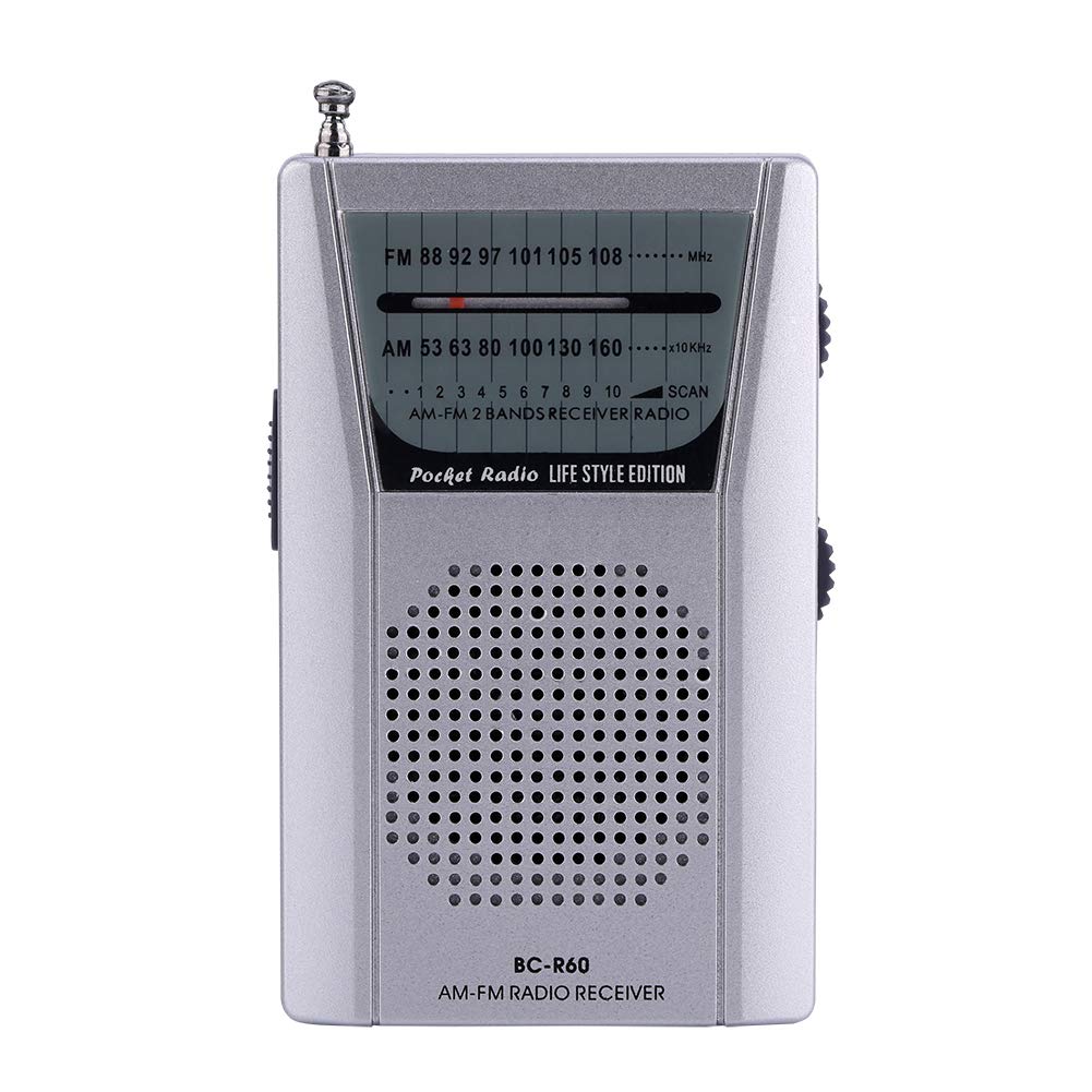 Heayzoki AM FM Pocket Radio, Universal Mini Digital Tuning Stereo Personal Radio Portable FM/AM World Receiver Built in Speaker, with Telescopic Antenna