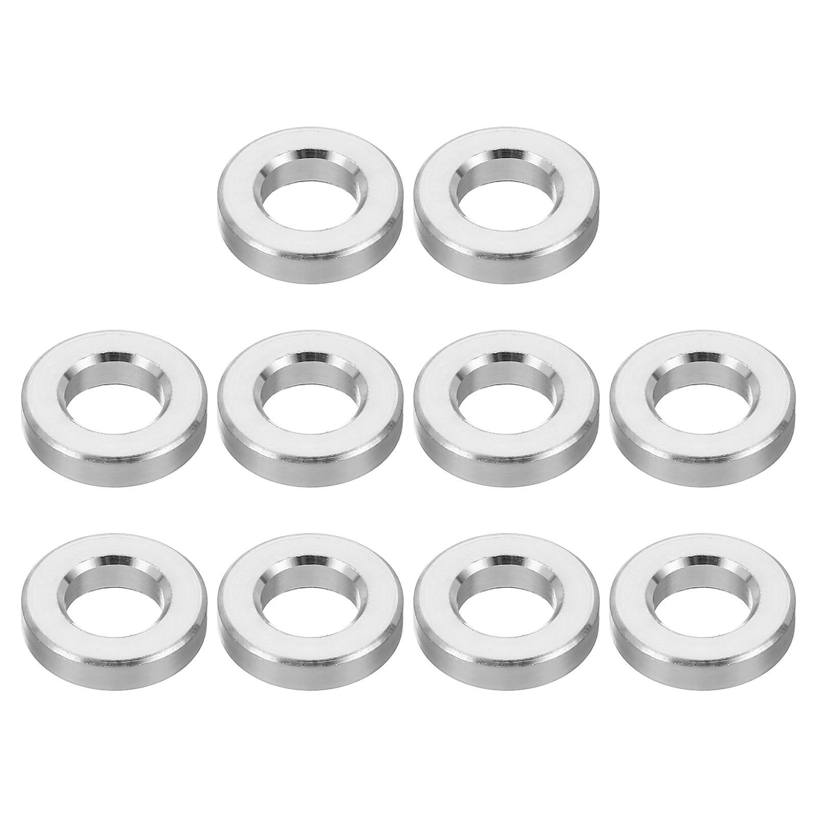 PATIKIL M8 Aluminum Spacers, 10Pcs Metal Spacer Aluminum Round 8.2mm ID x 16mm OD x 4mm L Thickness Aluminum Spacer Screw Standoff for 5/16" or M8 Screw Bolts