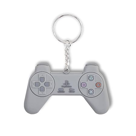 Playstation Schlüsselanhänger PS1 Retro Controller aus Weichgummi in 3D-Optik Rubber Keyring PS 1