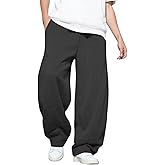 LuminBlaze Men’s Baggy Sweatpants with Elastic Drawstring Waist, Wide-Leg Casual Loose Cotton Joggers with Deep Pockets