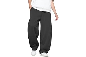 LuminBlaze Men’s Baggy Sweatpants with Elastic Drawstring Waist, Wide-Leg Casual Loose Cotton Joggers with Deep Pockets