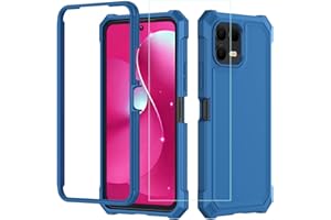 AULZAJU for T-mobile Revvl 8 Pro Phone Case with Screen Protector,Revvl 8Pro 5G Case Full Body Protection[Front Soft Silione Bumper+Frosted PC Back] Shockproof Military Grade Corner Cover for Revvl8 Pro Blue