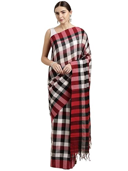 Womens Blended Cotton Saree (CCOPSC14087; Multicolor)