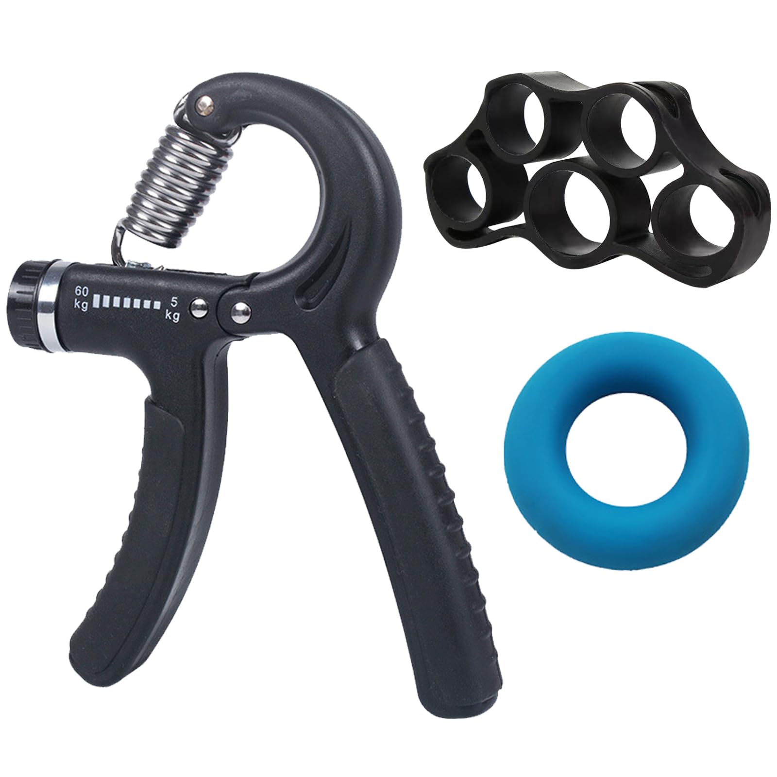 TYXHXTF 3Pcs Hand Grip Strengthener, Forearm Strengthener, Grip Strength Trainer, Finger Exerciser, 5-60kg Adjustable Resistance, for Strong Finger Forearm Hand