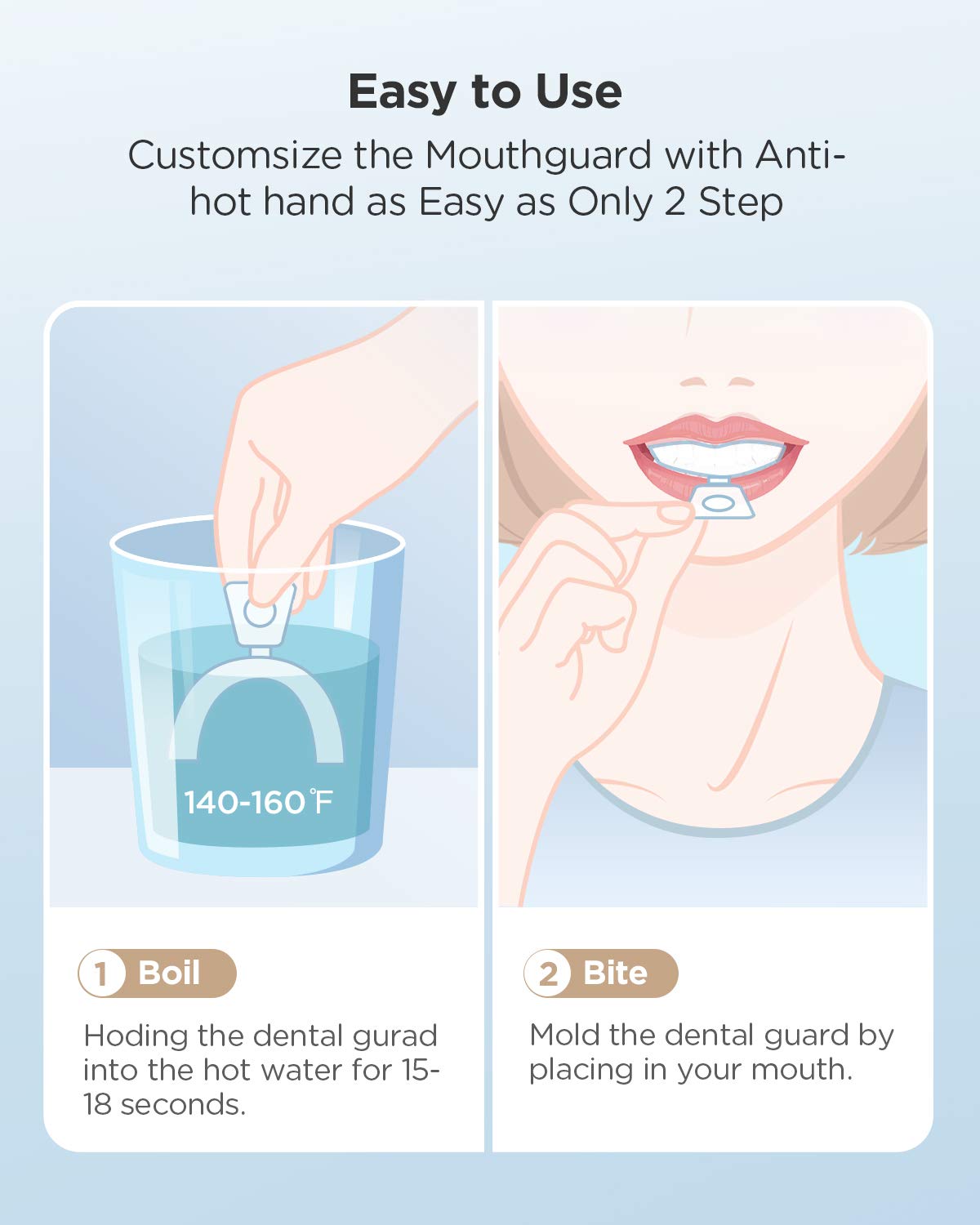 Fairywill Mouth Guard for Grinding Teeth, 10 Packs, BPA-free, Night Guards for Teeth Grinding, Bruxism, Teeth Whitening Trays, Sports, Teeth Grinding Mouth Guard for Sleep, Case Include : Beauty