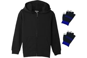 BIENZOE Boy's Anti-Pilling Soft Fleece Zip-Up School Uniform Hoodie